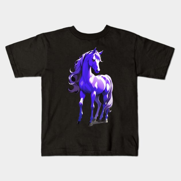 Purple Fantasy Horse Kids T-Shirt by Spaceboyishere